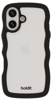 Holdit Wavy Case iPhone 16 mobilskal transparent