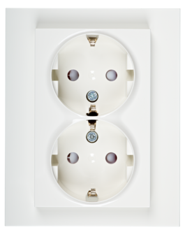 2-vägs infällt vägguttag ELKO Plus för standarddosa