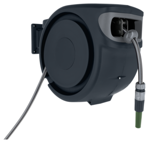 Automatisk slangetrommel til vegg, svingbar, 25 meter