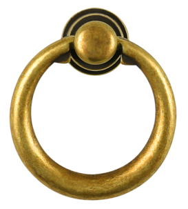 Håndtak med ring, antikk gull