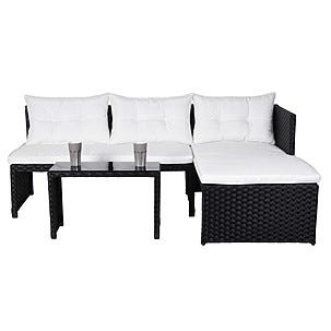 Utemöbler, soffa med schäslong