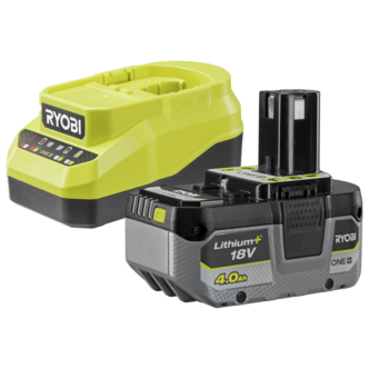 Ryobi batteri og lader 18 V 4,0 Ah ONE+, RC18120A-140X