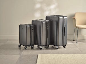 Kabinkoffert med 4 hjul, lav vekt, grå