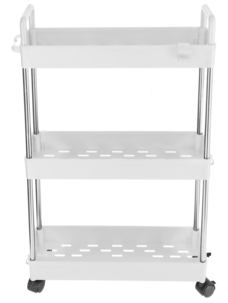 Smal trillevogn med 3 hyller, hvit