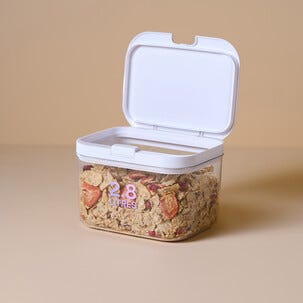 Förvaringsburk i plast med automatisk öppning