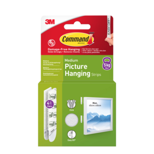Command tavelupphängning självhäftande, 5 kg, 4-pack