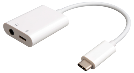 USB-C – 3,5 mm ja USB-C Adapteri valkoinen