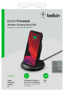 Belkin BoostCharge Qi lader med stativ 15 W