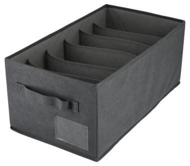 Skuffeinnredning for bukser og og topper, 6 rom, 45 x 25 x 18 cm
