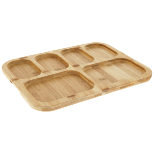 Serveringsbricka i bambu med lock, 39 cm