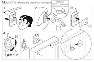 Kroksats Apponwall med monteringsstift