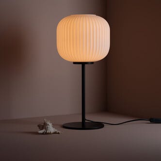 Northlight Ester bordslampa glas, 43 cm, vit