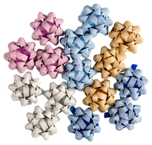 Paketrosetter glitter, 3-pack