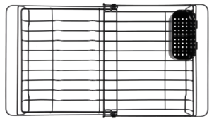 Oppvaskstativ i metall, uttrekkbart 32,6–50,9 cm, svart