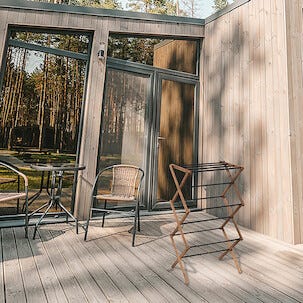 Torkställning Aurora askträ och metall, hopfällbar