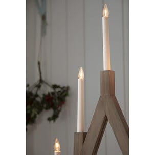 Markslöjd Bjurfors adventsstake i tre 5 LED, 76,5 cm