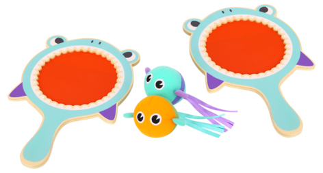 Hai catchballsett i tre med 2 racketer, fra 3 år