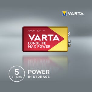 Varta Longlife Max Power 9 V batteri, 1 pack