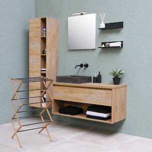 Torkställning Aurora askträ och metall, hopfällbar