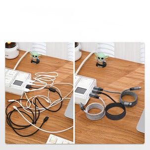 Tygklädd USB-C till USB-C laddkabel 1 m, magnetisk