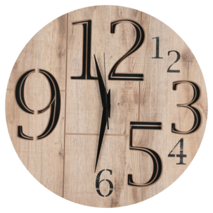 Stor veggklokke i FSC-merket tre, 57 cm