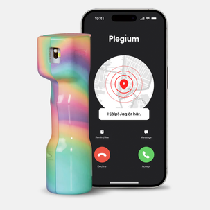 Plegium Smart försvarsspray med personlarm och app 5-i-1