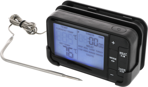 Stektermometer med trådlös digital display, alarm