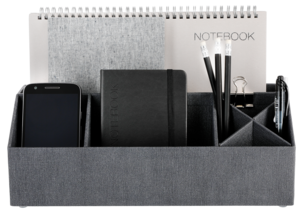 Skrivbordsställ med 7 fack, mörkgrå