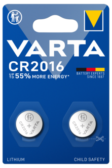 Varta CR2016 Litiumparisto 3 V, 2 kpl