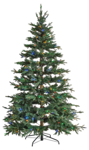 Juletre 210 cm med LED-lys, flerfarget