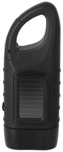 Dynamolampa LED med solcell, svart, 15 lumen