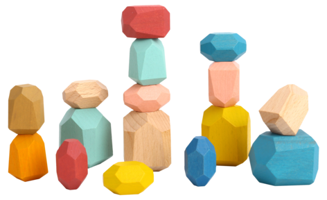 Byggeklosser i tre, 16 deler, fra 3 år