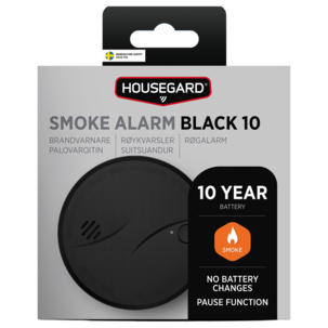 Housegard Black10 brandvarnare, svart