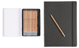 Sett med skisseblokk og 12 grafittblyanter, Talens