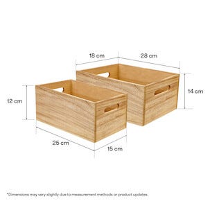 Trälådor  med handtag, 2-pack