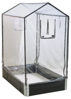 Høyt drivhus til pallekarm, plastovertrekk, 120 x 80 x 135 cm