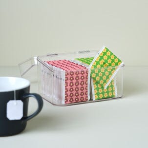 Teboks i plast til teposer, 17 x 12 x 10,5 cm