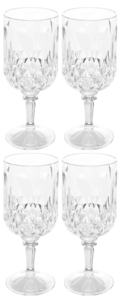 Vinglass i plast 24 cl, 4-pakning