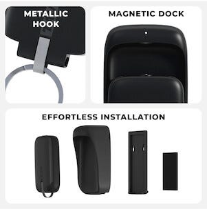 Rolling Square Tau powerbank, nyckelring, 1400 mAh