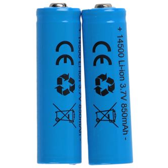 Oppladbart batteri 14500 49 mm, 3,7 V/850 mAh Li-Ion, 2-pakning