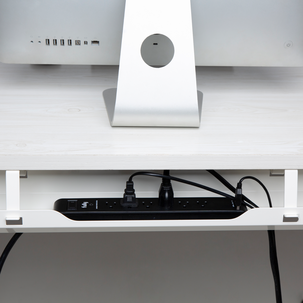 Kabelkanal for skrivebord, kabelskjuler i metall, hvit, 60 cm