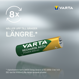 Varta Power laddningsbara AAA/HR03-batterier, 10-pack