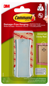 Command Sticky Nail Itsekiinnittyvä taulukoukku, 2,2 kg