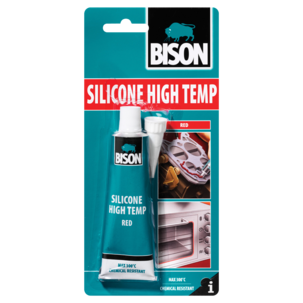 Bison High Temp Lämmönkestävä silikoni, punainen, 60 ml