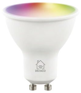 Deltaco Smart Home WiFi dimbar LED-pære RGBW GU10 5 W