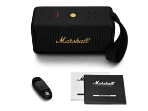 Marshall Middleton Kannettava kaiutin, musta/messinki