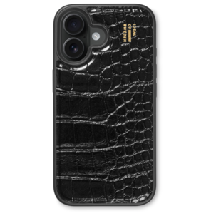 Ideal of Sweden Black Croco mobildeksel for iPhone 16, svart