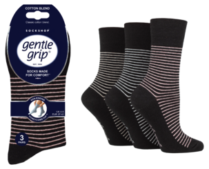 SockShop Gentle Grip damstrumpor, 37-42, 3-pack
