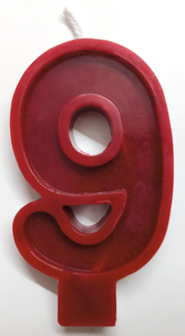 Tårtljus av bivax, siffror