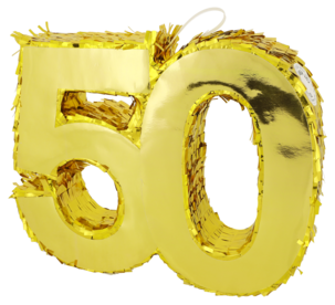 Gyllen piñata med tall